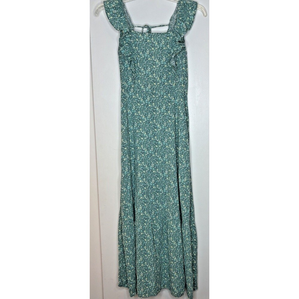 Women’s Dress Size M. Long, Prairie, Cottagecore, Green, Floral, Beachy Boho